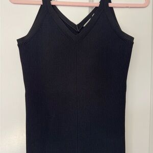 Elie Tahari Black Ribbed Knit Top